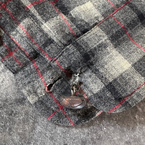 Pendleton Vintage Gray Plaid Wool Blazer Suit Over Coat Size XL - Picture 4 of 6